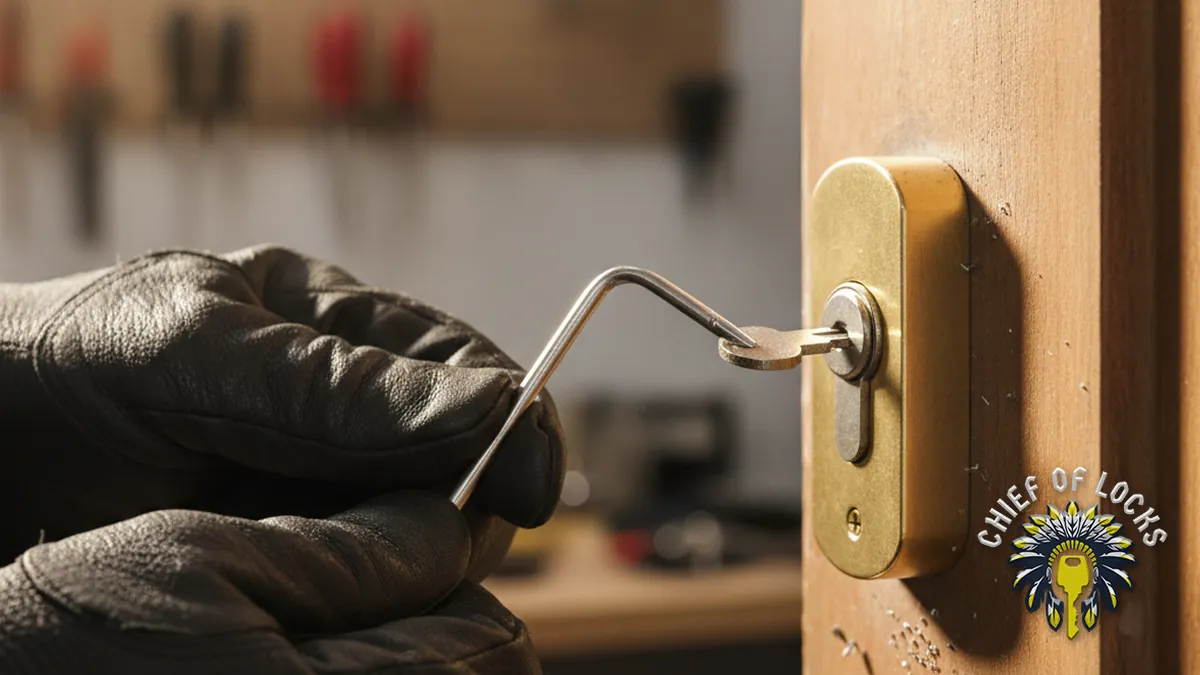 Locksmith extracting a broken key in Indianapolis, Indiana