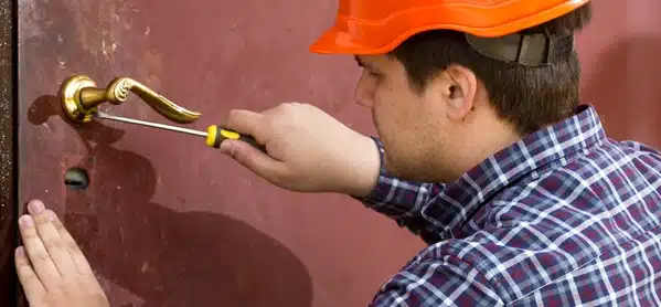 Man fixed the door lock